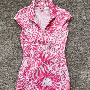 Collared  short sleeve with keyhole back dress